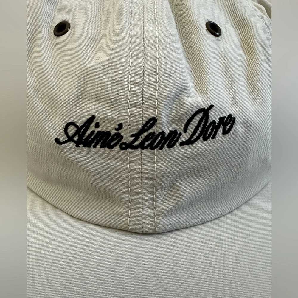 NEW AIME LEON DORE Embroidered Script Sport nylon 6 panel Hat cap silver Burch